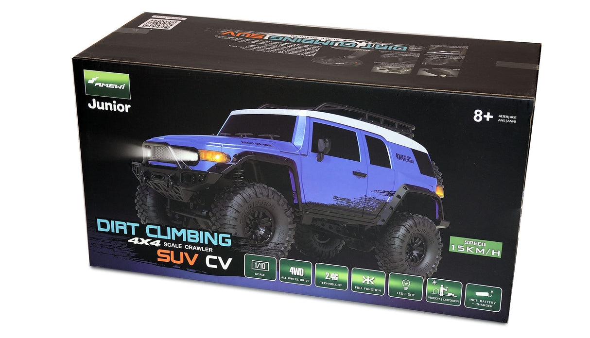 Amewi Dirt Climbing SUV CV Crawler 4WD 1:10 RTR Azul Incluye Mando a Distancia, batería, Cargador