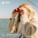 Nocs Provisions Standard Issue - Prismáticos Impermeables de 10 x 25, Aumento de 10 aumentos, Prisma Bak4, Lentes Multicapa de visión Amplia para observación de Aves, Senderismo y mochileros, Rojo