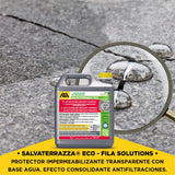 FILA Surface Care Solutions, SALVATERRAZZA® ECO, Protector impermeabilizante transparente con base agua para pavimentos, efecto consolidante antifiltraciones en grietas de hasta 1 mm. Env.5L