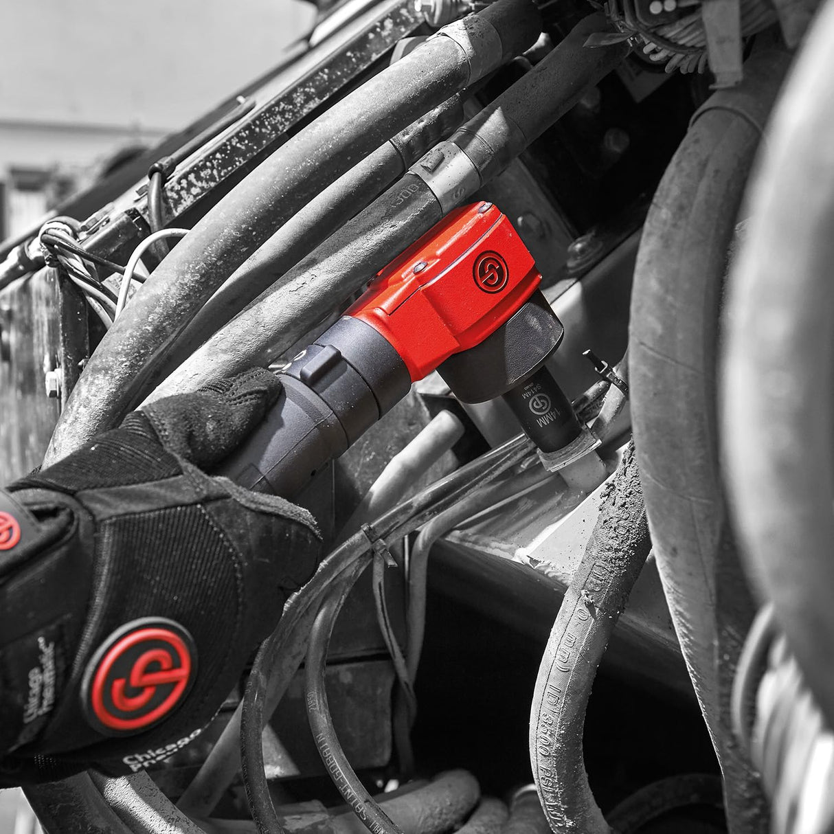 Chicago Pneumatic CP7737 - Llave de impacto angular de 1,27 cm, color rojo
