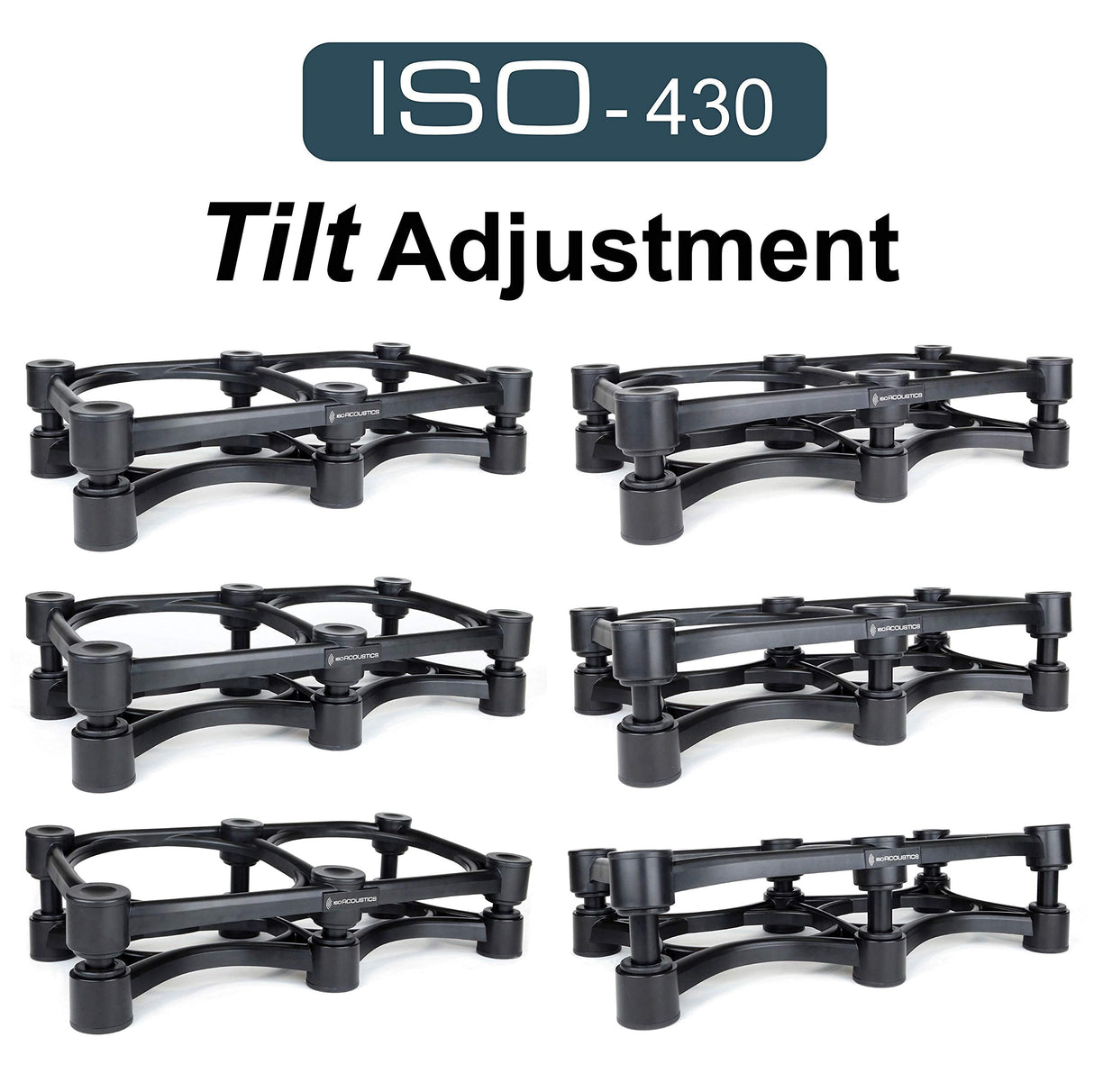 IsoAcoustics ISO-Stand Series Speaker Isolation Stands with Height & Tilt Adjustment: Iso-430 (43 x 23 cm) Single