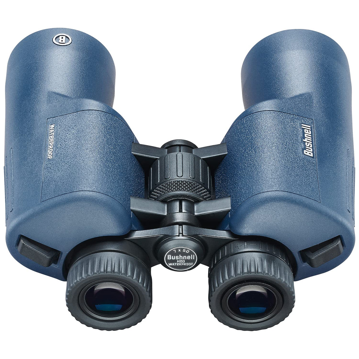 Bushnell - H2O 2 - Prismáticos 7x50 Azul Oscuro Porro - Completamente Multicoated - Impermeable/A Prueba de Niebla - Oculares Twist Up - Deportes acuáticos - Náutica