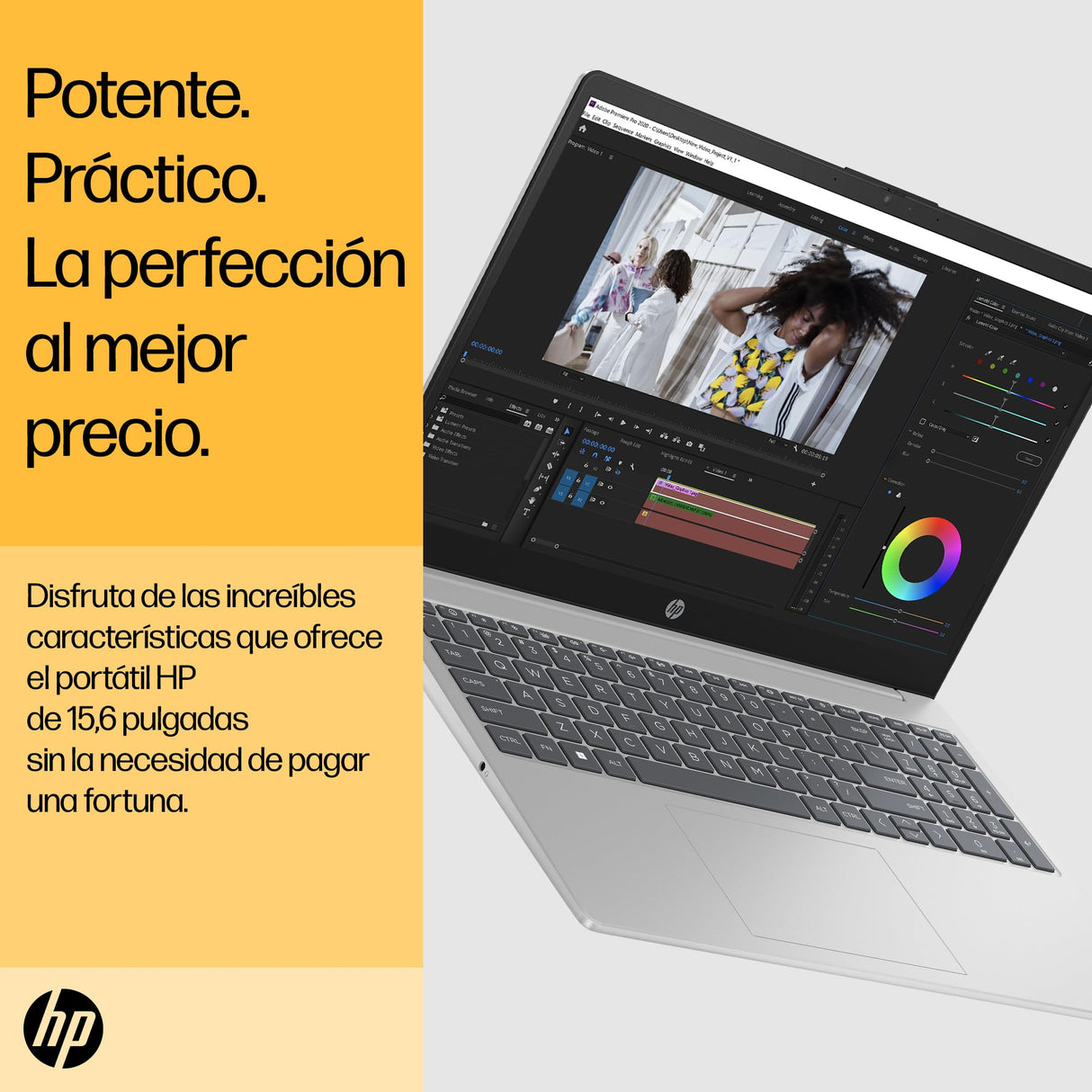HP - Ordenador portátil de 15.6" FHD (AMD Ryzen 5-7520U, 16 GB RAM, 1TB SSD, AMD Radeon Graphics, Sin Sistema operativo) Plata y Azul - Teclado QWERTY Español