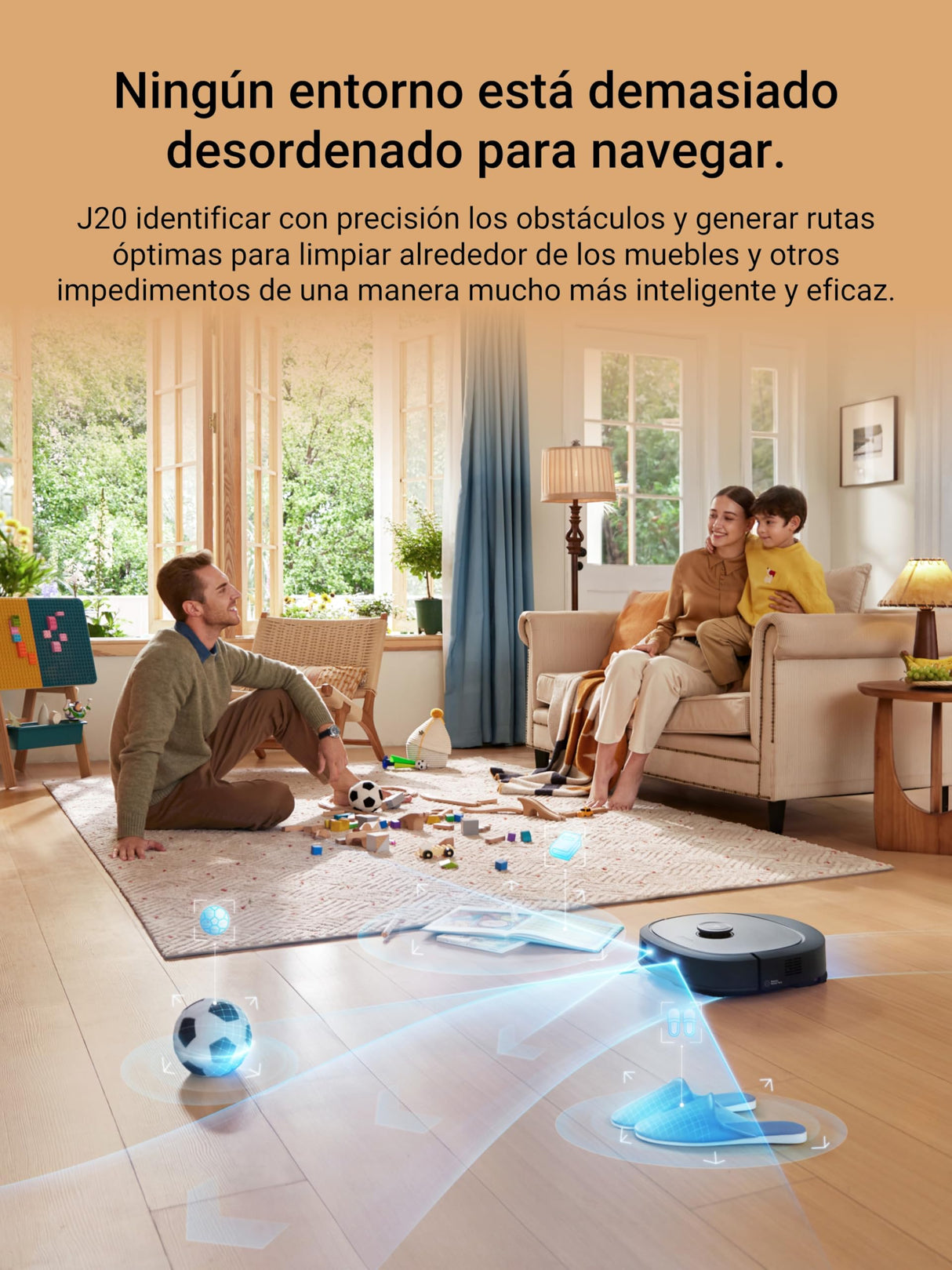 Eureka J20 Robot Aspirador y Fregasuelos, Succión de 8000Pa, Diseño de Mopa con Secado Automático, Evitación de Obstáculos, Detección de Alfombras, Estación Base Autolimpiable, Control por Voz