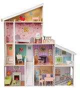 Amazon Basics - Casa de muñecas de madera y 4 pisos y muebles para muñecas de 30.48 cm