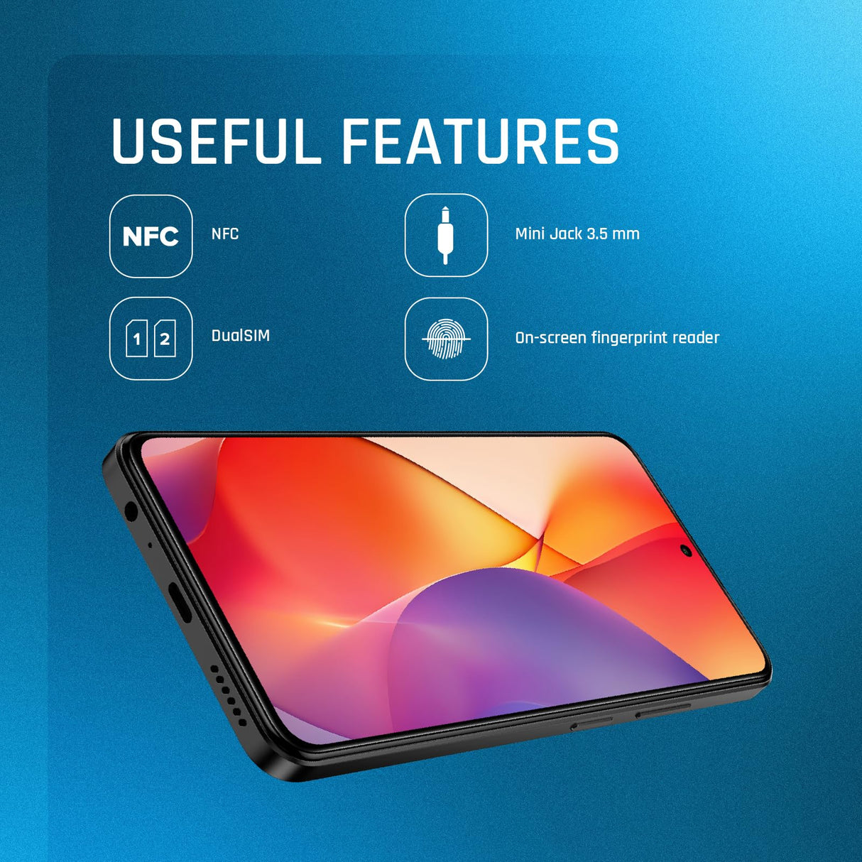 Smartphone myPhone N23 Plus, AMOLED-Display, schnelles 120Hz-Refresh-Rate, 4G LTE, 6,7 Zoll, 8GB RAM, Android 14, Dreifachkamera 64mpx, 256GB Speicher, erweiterbar auf bis zu 1TB! 5000mAh + Hülle