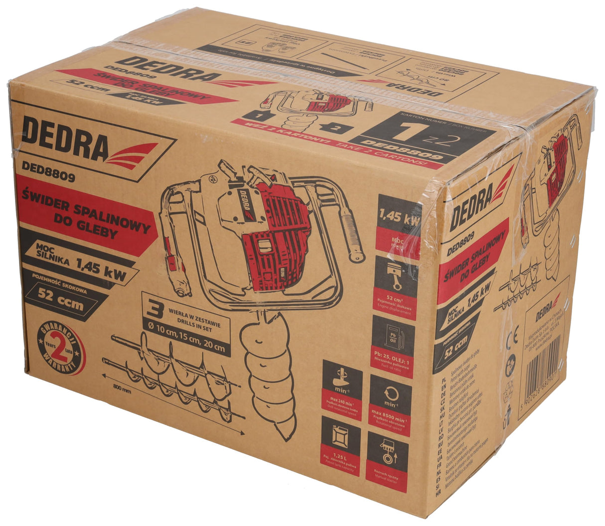 DEDRA DED8809 - Broca de tierra para gasolina (52 cm3)