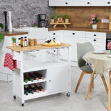 Relaxdays Carrito Auxiliar de Cocina, Botellero, Portacopas, con Puerta, Toallero, 83x92x40 cm, Bambú, Blanco/Natural, Nailon, Tablero de Fibras