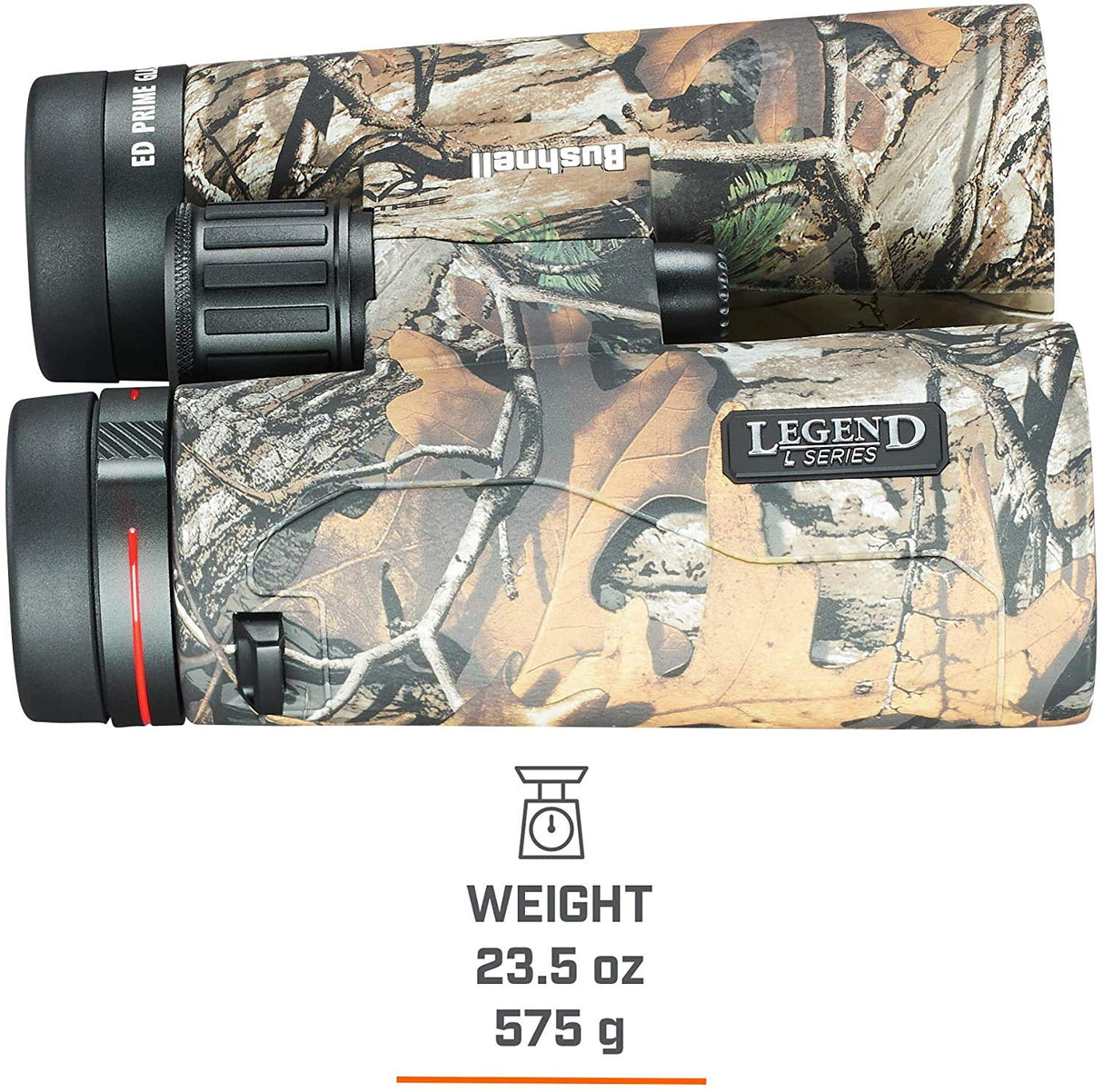 Bushnell - Legend L-Series Binocular - 10x42 - Realtree - Prisma de Techo - Rainguard HD - Recubrimiento de banda ultra ancha - Cristal ED - 198105