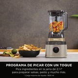 Ninja Detect Power Pro Batidora y Procesador de alimentos 3 en 1 (1200W), 3 vasos de 700ml y cuchilla para masa, ideal para mezclar, picar y batir, piedra dorada, TB401EUSTGD