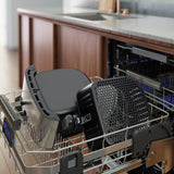 Electrolux E6Af1-6St Explore 6 Freidora de aire, 8 programas de cocina preestablecidos para cocina sana, potencia 1800 W, plata negra, ‎43 x 42,5 x 42,5 cm, 7,3 kg