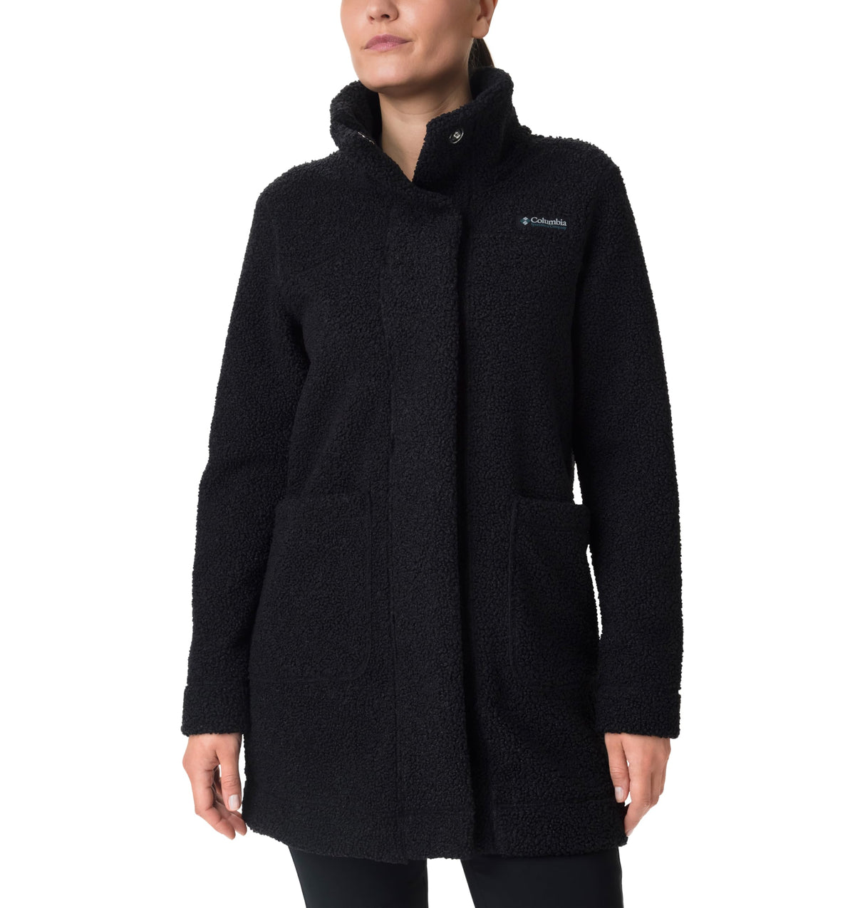 Columbia - Chaqueta larga Panorama para mujer, Negro, XXL