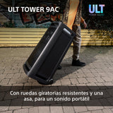 Sony ULT Tower 9AC, Altavoz Bluetooth definitivo para Fiestas, alimentación de Red, 2 Modos ULT Power Sound, Altavoz X-Balanced, iluminación y Sonido 360, entradas de Karaoke, Negro