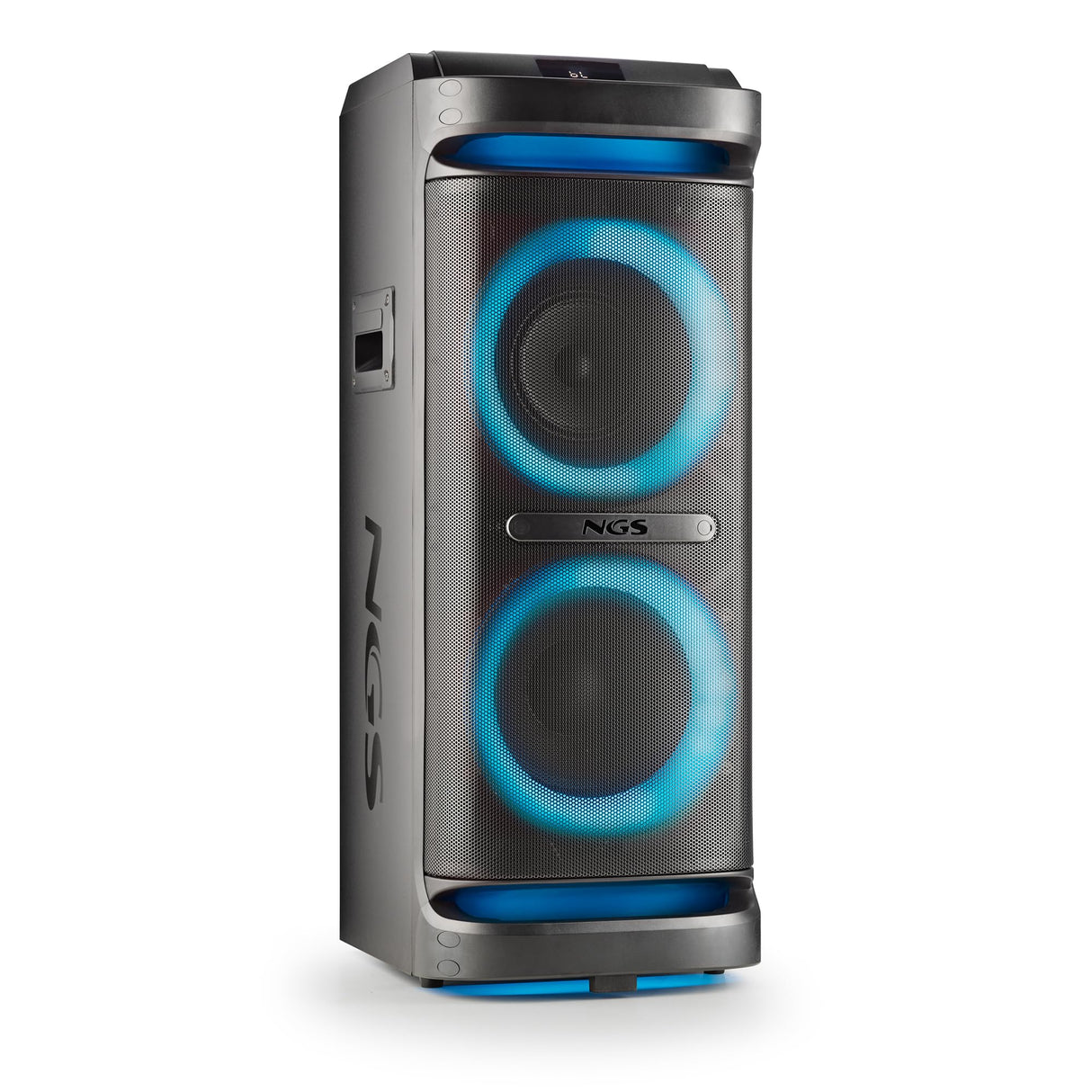 NGS Wild Space 2 - Altavoz Portátil, Compatible con Tecnología Bluetooth, True Wireless Stereo, Subwoofer + Doble Tweeter, Micro SD/USB/AUX IN, Ruedas, Color Negro