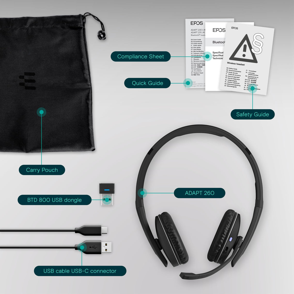 Adapt 260 WIRELLES BT BINAURAL USB SENNHEISER Multicolour