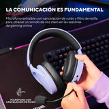 Trust Gaming GXT 491P Fayzo Cascos Gaming Inalámbricos Bluetooth + 2.4 GHz, 7.1 Sonido Envolvente, Batería de 22 Horas, Auriculares Inalámbricos RGB Over-Ear PC PS5 PS4 Switch - Morado