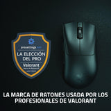 Razer DeathAdder V3 Pro - Ratón Ligero Inalámbrico Ergonómico para Deportes Electrónicos (63 Gramos, Sensor Óptico Focus Pro 30K, Interruptores de Ratón Gen-3, Hyperspeed Wireless) Negro