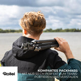 Rollei Trípode de Carbono Easy Traveler XL – 10 kg de Capacidad de Carga, construcción Estable, Ultraligero, Compacto, función de Bloqueo sin Esfuerzo