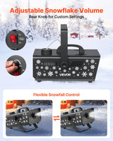 VEVOR Máquina de Nieve, Máquina Portátil de Copos de Nieve Colgante de 650 W con Asa Portátil para DJ, Fiestas Navideñas, Efectos de Escenario, Decoración de Bodas, para Exteriores e Interiores