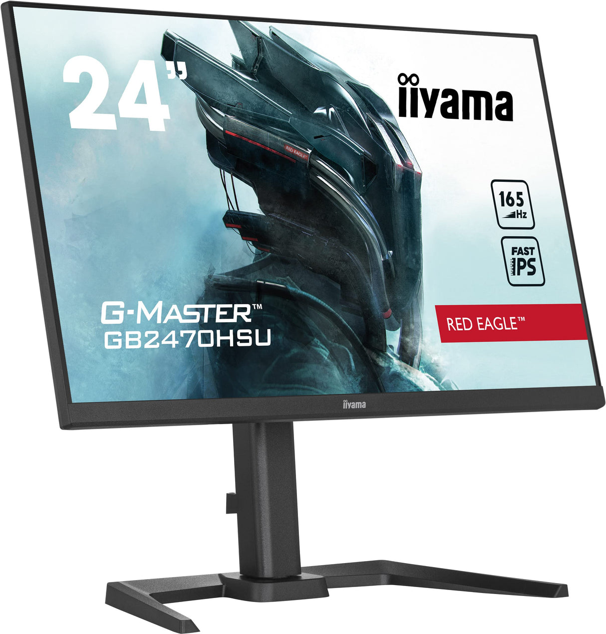 iiyama GB2470HSU-B5 24" Fast IPS Gaming, G-Master Red Eagle, FreeSync Premium, 1920x1080, 165Hz, 250cd/m², 1100:1, HDMI, DisplayPort, 0,8ms (MPRT), Altavoces, USB-HUB (2x2.0), Black Tuner