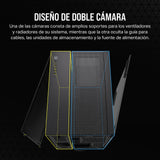 CORSAIR 6500X Media-Torre ATX Caja de PC de Doble Cámara - Cristal Templado Panorámico - Conexión Inversa Compatible con Placa Base - Sin Ventiladores Incluidos - Negro