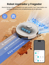 LEFANT Robot Aspirador y Fregadora M2S Pro, Navegación dToF, Autovaciado 8 Semanas, Evitación Obstáculos 190°PSD, Limpieza Personalizada, Mapeo Multiplanta, 10000Pa, 240min, WiFi/App/Alexa
