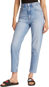 Tommy Jeans Vaqueros Mujer Mom Jeans Cintura Alta, Azul (Denim Light), 28W/26L
