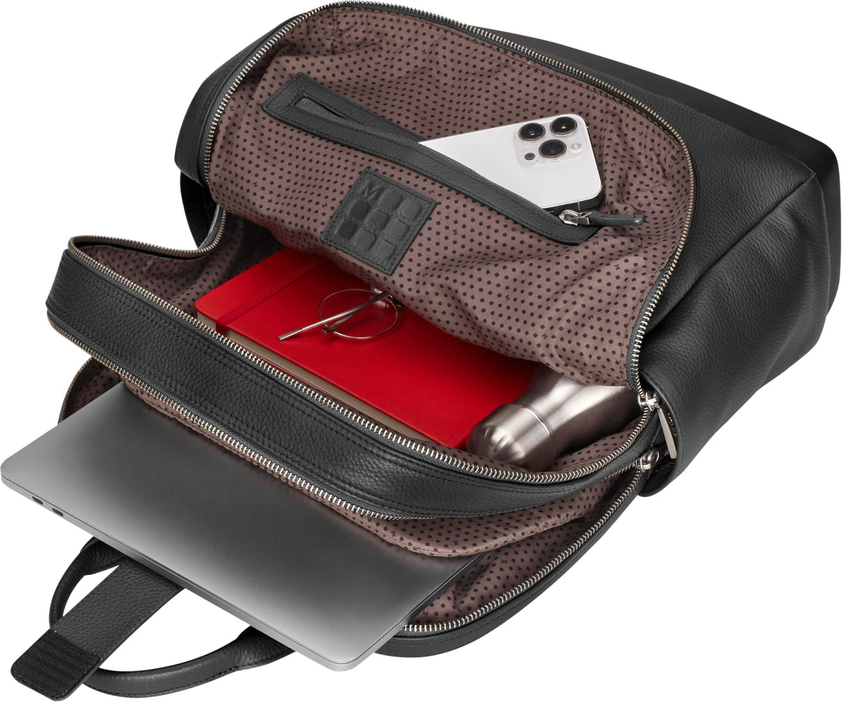 Moleskine - Mochila Colección Classic Pro en Cuero, Mochila Profesional para Oficina, Mochila Porta Pc para Laptop, iPad, Notebook hasta 15'', Dimensiones 43 x 33 x 14 cm, Color Negro