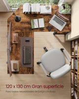VASAGLE Escritorio, Mesa de Ordenador en Forma de L, 120 x 130 x 76 cm, Esquina con 2 Estantes, Ahorra Espacio, para Oficina Casa, Juegos, Marrón Rústico y Negro Tinta LWD123K01
