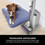 Shark Detect Clean & Empty Aspiradora sin Cable y sin Bolsa, tecnología Dirt Detect y Base de autovaciado de 2 l, 60 min. de autonomía, Anti Hair Wrap y Boquilla Estrecha y Cepillo, Blanco, IW3613EUT