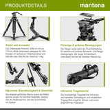 Mantona Dolomit 4000 - Trípode para videocámara (170 cm) (18646)