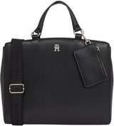 Tommy Hilfiger Bolso Satchel Mujer con Monedero, Negro (Black), Talla única