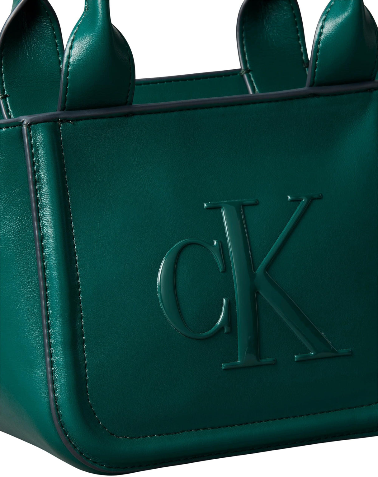 Calvin Klein Bolso Tote Mujer Bold Small With Strap con logotipo, Verde (Maya Blue), Talla Única