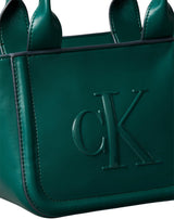 Calvin Klein Bolso Tote Mujer Bold Small With Strap con logotipo, Verde (Maya Blue), Talla Única