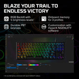 HyperX Alloy Origins Core - Teclado mecánico para Juegos PBT Teclas Tenkeyless TKL Blue Switch Clicky LED RGB Retroiluminación Playstation Xbox con Licencia para PC, PS5, PS4, Xbox Series X|S, Xbox