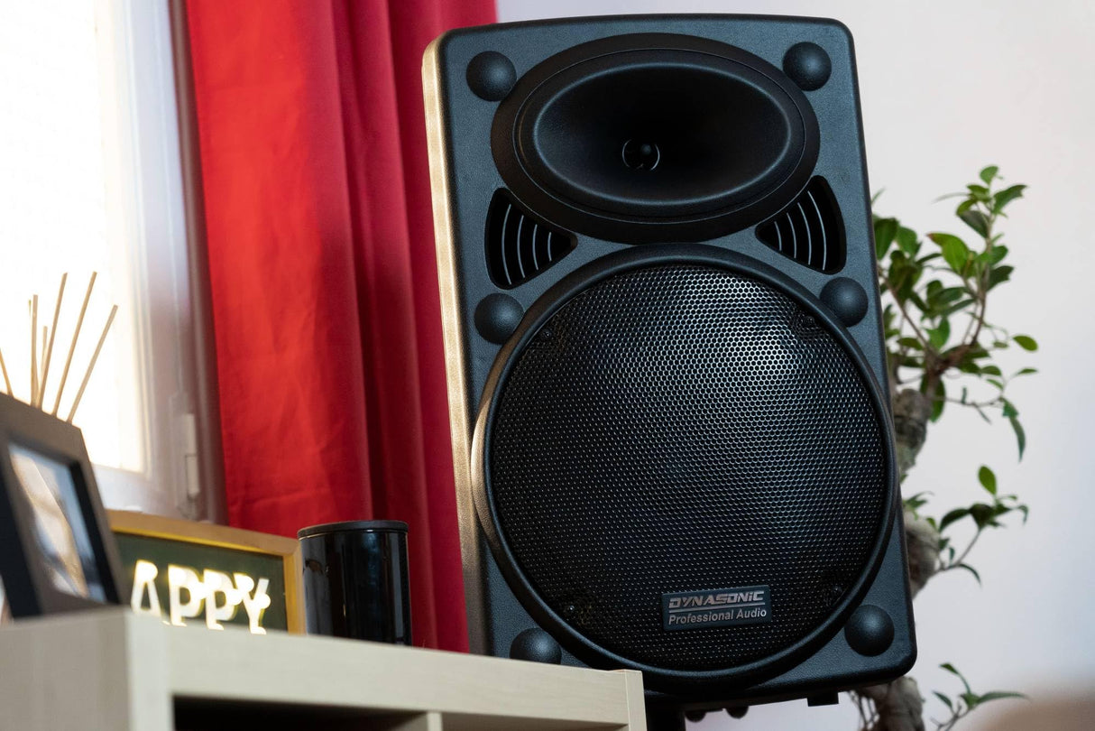 DYNASONIC - DYNAPRO 10 Plus Altavoz Bluetooth Portatil Profesional, Altavoz Bluetooth Potente 500W 2 microfonos Karaoke y Soporte Tablet