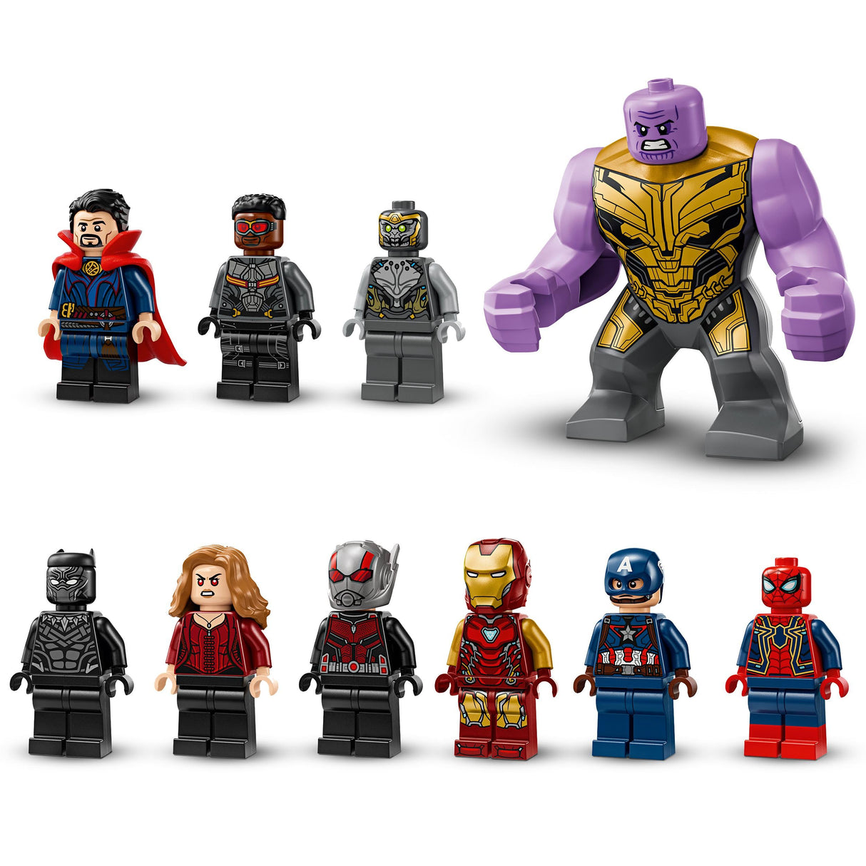 LEGO Marvel Batalla Final de Vengadores: Endgame, Juguete de Superhéroes, Figura de Thanos, Meca de Ant-Man y Minifiguras de Iron Man, Capitán América y Black Panther, Regalo para Niños y Niñas 76323
