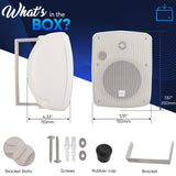 Altavoz de Patio al Aire Libre para Montaje en Pared, 3.5 Pulgadas, 2 vías, Resistente a la Intemperie, Altavoces comerciales montados en Pared o Techo con Transformador Integrado de 70 V, gabinete