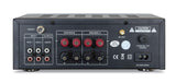 Dynavox VT-80 MK Amplificador estéreo Compacto, 4 terminales de Altavoz atornillables, Control Remoto para entradas Digitales (USB, Tarjeta SD), Antena BT integrada y Radio FM, Plateado