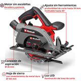 Einhell Professional Sierra circular de mano con batería TP-CS 18/165 Li BL-Solo Power X-Change (18 V, sin escobillas, Ø 165 mm, ajuste de ángulo de corte sin herramientas, sin batería)