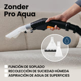 Zeegma ZONDER Pro Aqua Aspirador en seco y húmedo 1400 W, para Alfombras Coche Tapicería Escaleras, Depósito de Agua Limpia de 4 L, Juego de Filtros y Boquillas de Lavado
