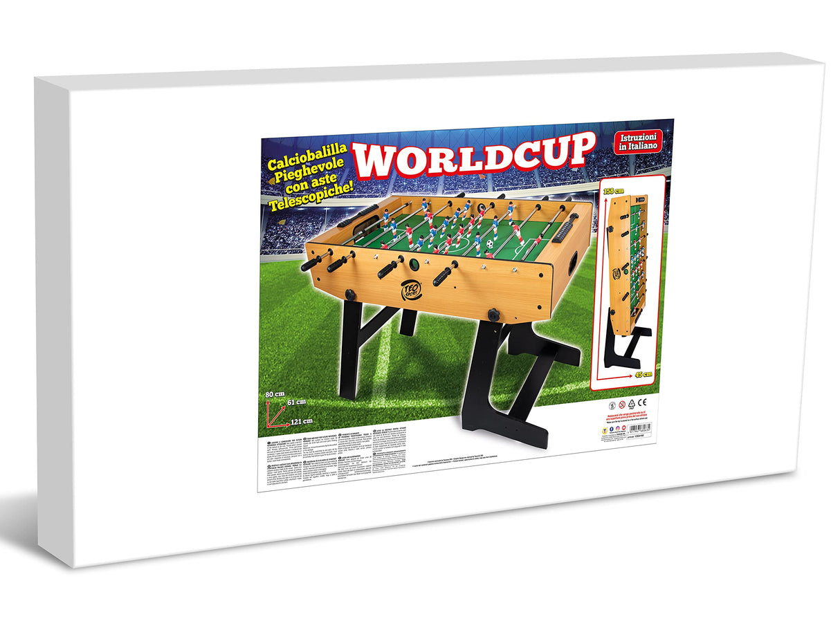 Teorema - Futbolín Plegable de Madera, fútbol para Adultos y niños con 2 Bolas y Varillas telescópicas, 158 x 45 x 85 cm