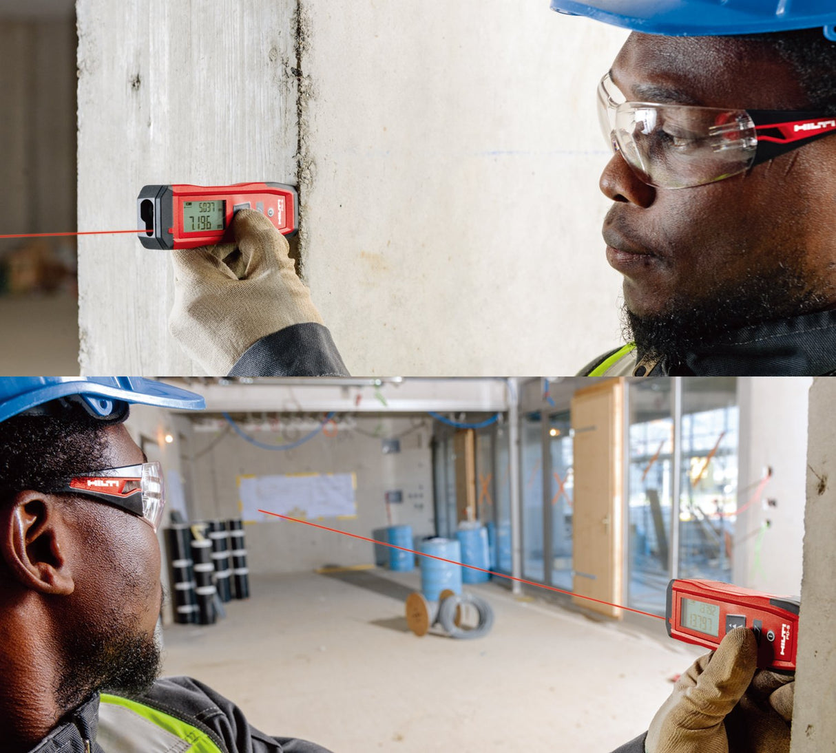 Hilti 2190182 Medidor láser de Distancia PD-S (hasta 60m, diseño Compacto, para medir distancias y áreas con Pantalla para entornos Oscuros y Teclado intuitivo con Memoria. Funda)