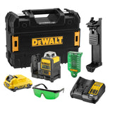 DEWALT DCE0811D1G-QW - Nivel Láser Autonivelante Verde, 2 Líneas 360°, Batería Li-Ion 2Ah XR 12V, Resistente IP65, Test de Caída 2m, Proyección Horizontal y Vertical, Incluye Pack de Batería 12V