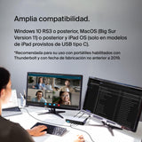 Belkin estación de acoplamiento Thunderbolt 4 Pro, pantalla 8K a 30 Hz, dos pantallas 4K a 60 Hz, 2 puertos Thunderbolt 4, 2 HDMI, suministro PD de 90 W, Docking Station por MacBook Pro, XPS