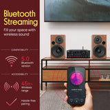 Pyle Amplificador estéreo Audio Receptor Sistema de Sonido con Bluetooth Wireless Streaming, MP3/USB/SD/AUX/FM Radio