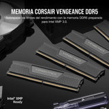 Memoria RAM CORSAIR Vengeance DDR5 de 96 GB (4x24 GB) a 6400 MHz CL32 Compatible con Intel XMP iCUE - Negro (CMK96GX5M4B6400C32)