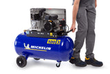 MICHELIN - Compresor de aire MB100/3 - Tanque de 100 litros - Motor de 3 cv - Presión máxima 10 bar - Flujo de aire 250 l/min - 15 m³/h