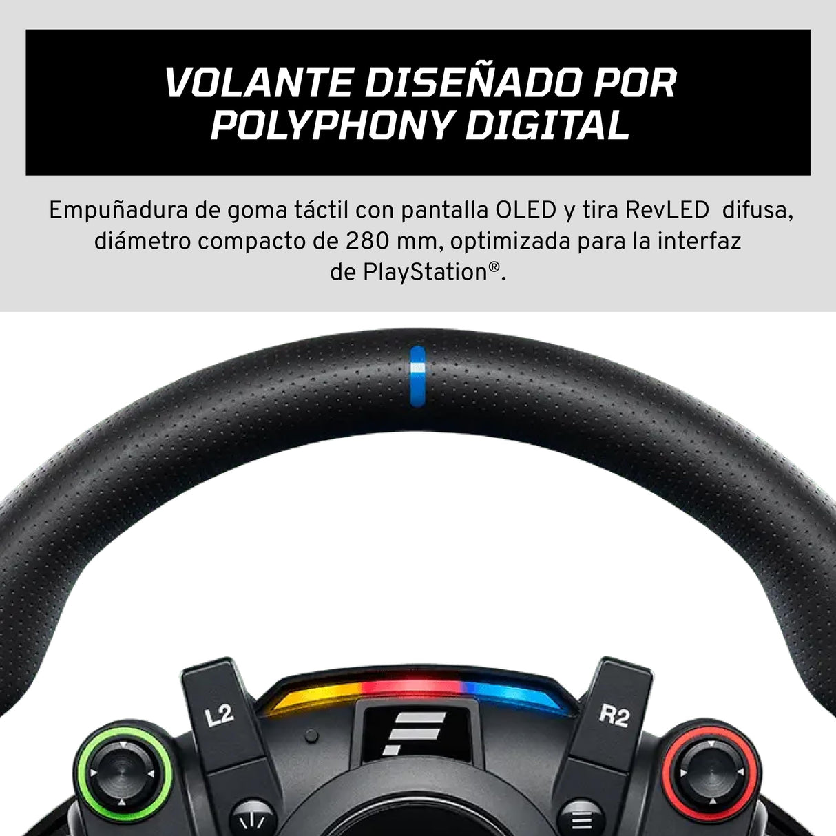 FANATEC CSL Elite Volante de Carreras, Base y Pedales Licencia Oficial Gran Turismo DD Pro Playstation – Volante Polyphony Digital, FluxBarrier Direct Drive, Juego de dos Pedales para PC, PS5, PS4