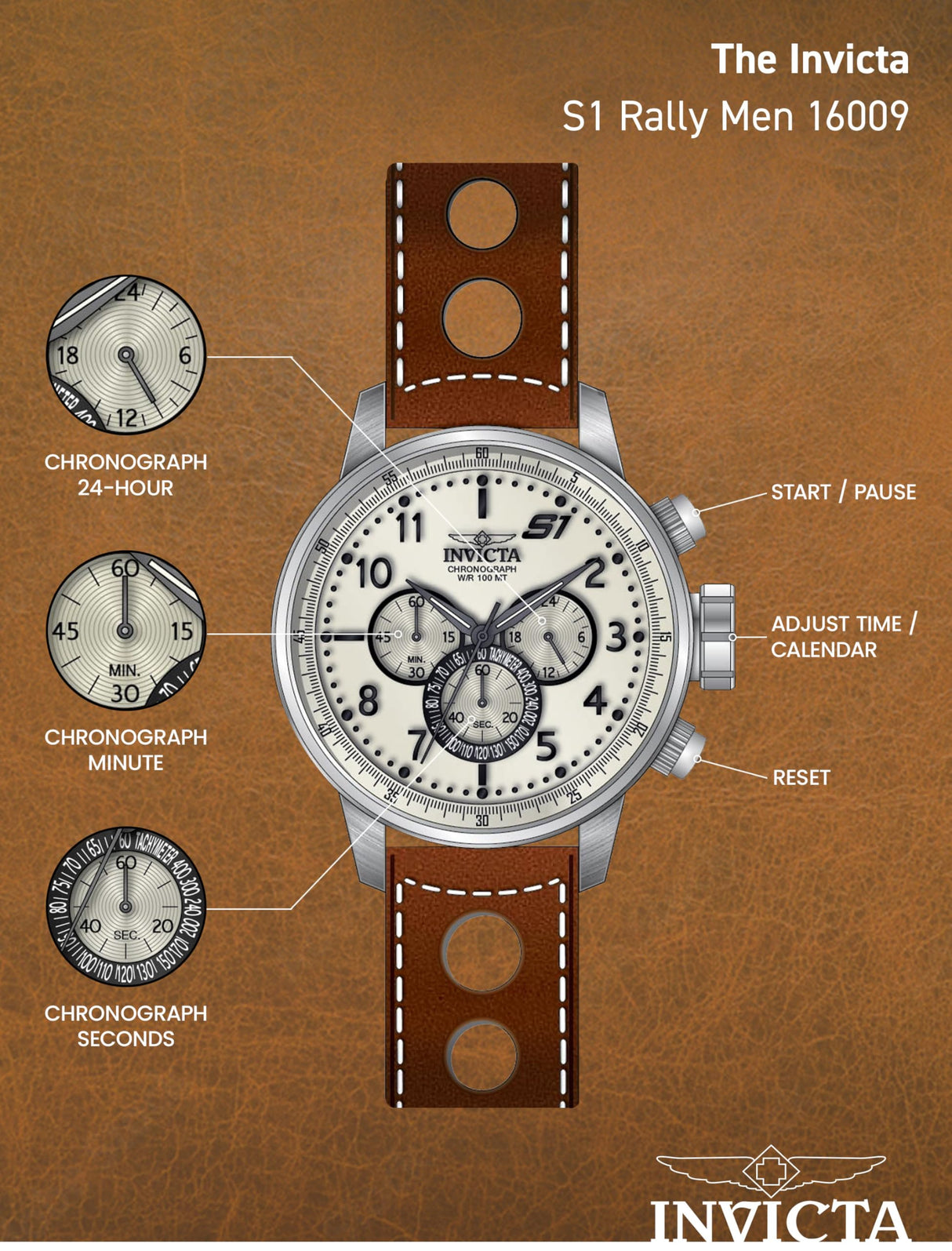 Invicta S1 Rally Reloj Cuarzo para Hombre de acero inoxidable - 48mm